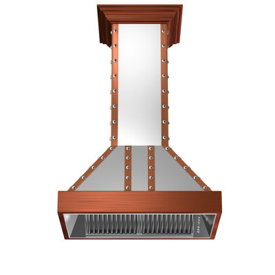 ZLINE 36 In. Designer Series Satin Island Mount Range Hood with Trim (655I-SCCCS-36)