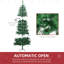 Demi-arbre de Noël artificiel avec décoration de Noël avec 520 branches, ouverture automatique, base en acier, vert-742527076