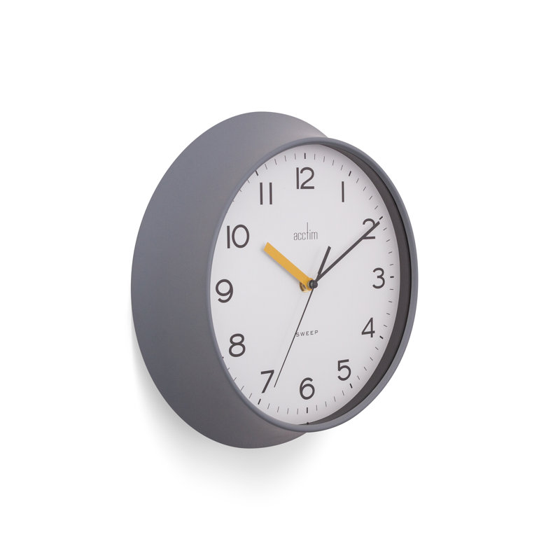 Acctim Rhea Non-Ticking Sweep Deep Profile Wall Clock 29cm, Grey