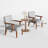 Fabric accent arm chair set of 2 with round wood table - elegant and comfortable addition to any room