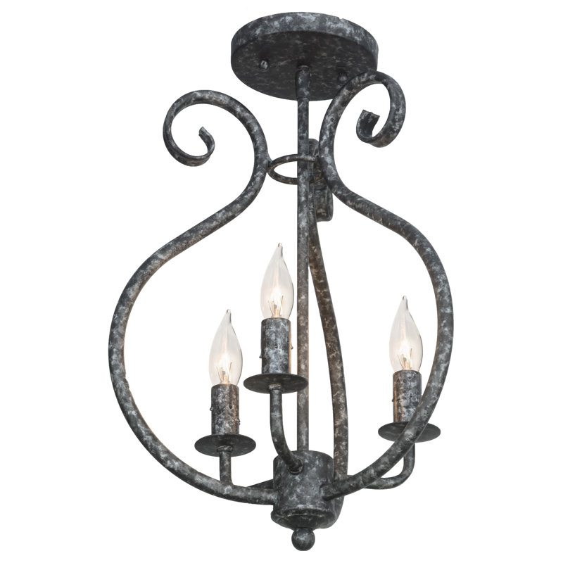 3 - Light Semi Flush Mount