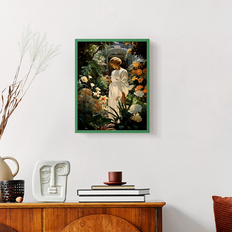 «WOMEN Series Dxxxx» - reproduction encadrée de qualité supérieure - prête à être accrochée - aucun clou requis, Noir