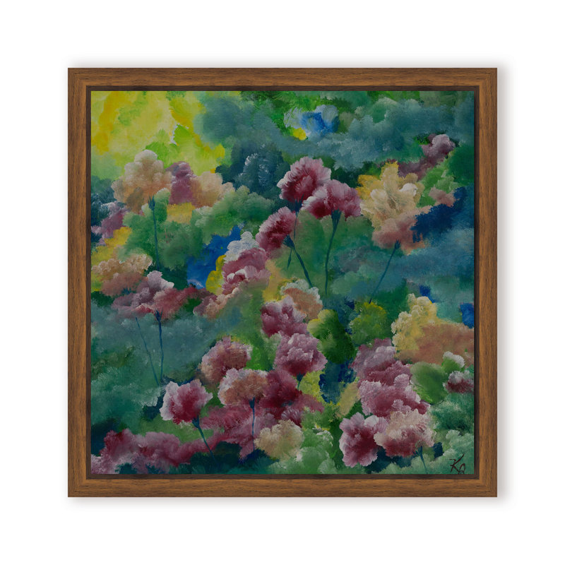Nature Inspired "Petals of Spring" Canvas Wall Art By , 30" H x 30" W, Framed Matted Print, Beige