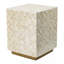 14x14x18" Square Capiz Stool, Cream