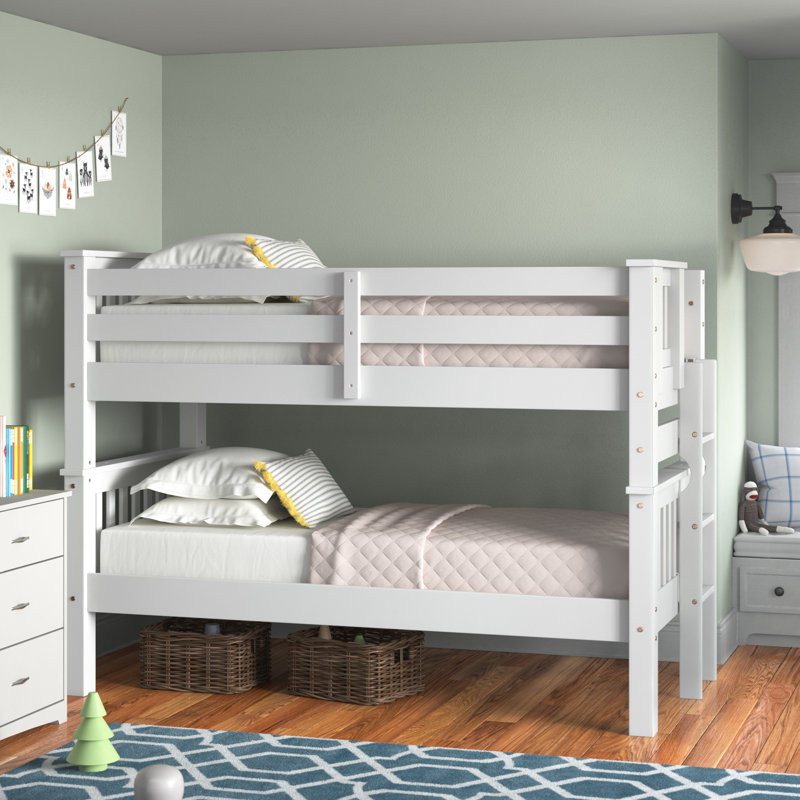 Abdullah Kids Twin Over Twin Bunk Bed, White