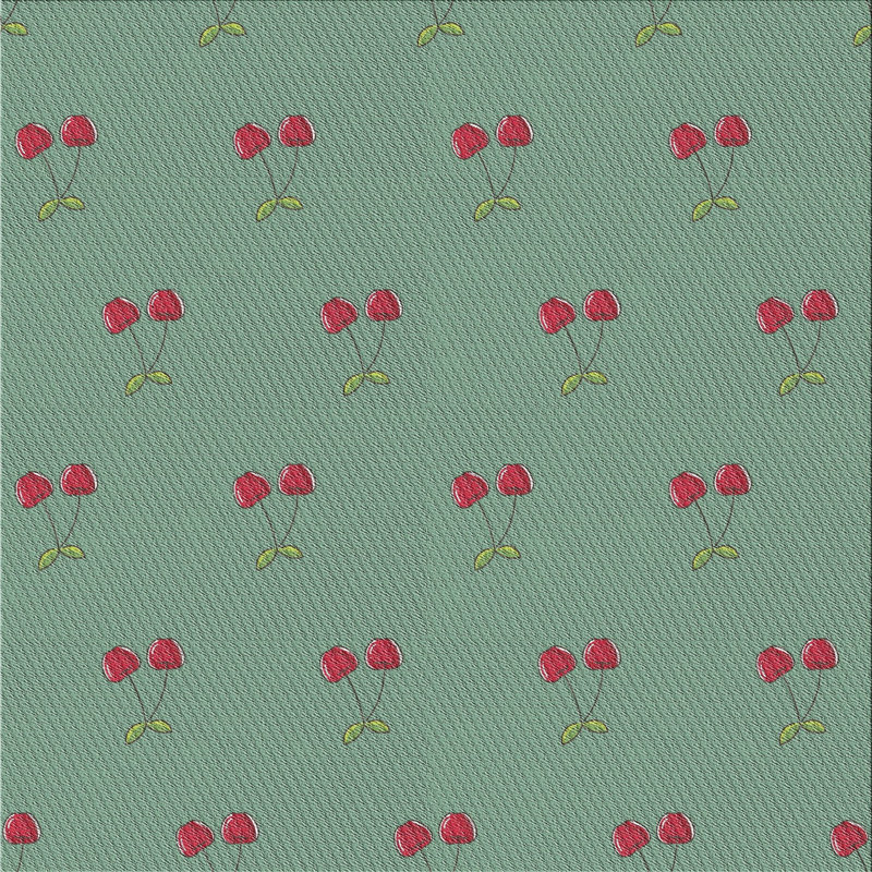 Tapis vert / rose à motifs, Carré 8 pi