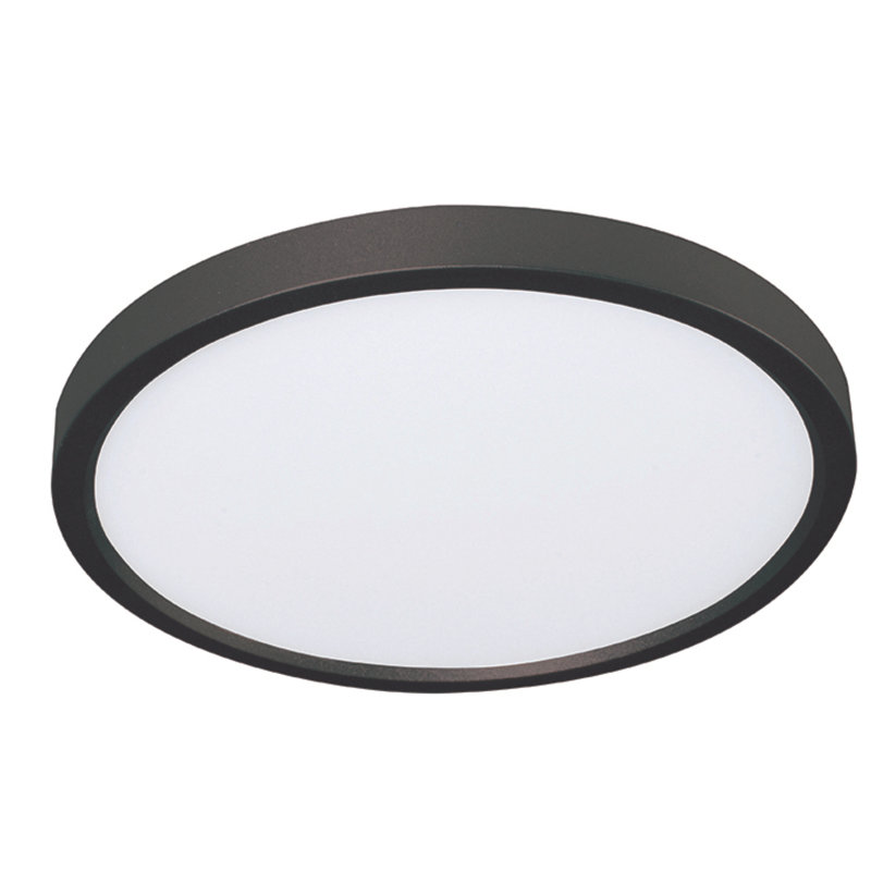 Plafonnier encastré à 1 lumière Akifa, Noir, H 0,67 po x l 7,88 po x P 7,88 po