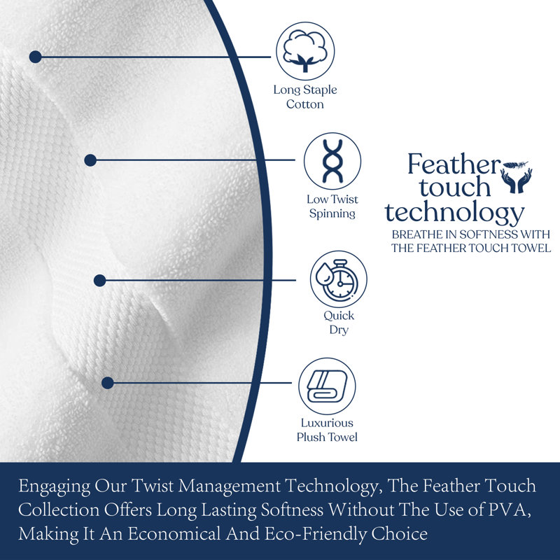 Delara Organic 100% Cotton Bath Towels GOTS & OEKO-TEX Certified, Feather Touch Technology, 650 GSM (Pack of 6)