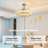 21.5" Crystal Ceiling Fan With Light And Remote Chandelier Ceiling Fan
