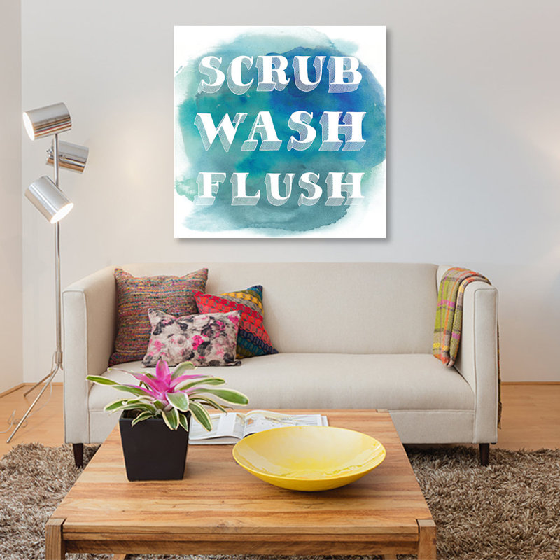 «Bathroom Do's I», art textuel sur toile, H 18 po x l 18 po x P 1,5 po, Pas de tapis, Toile tendue