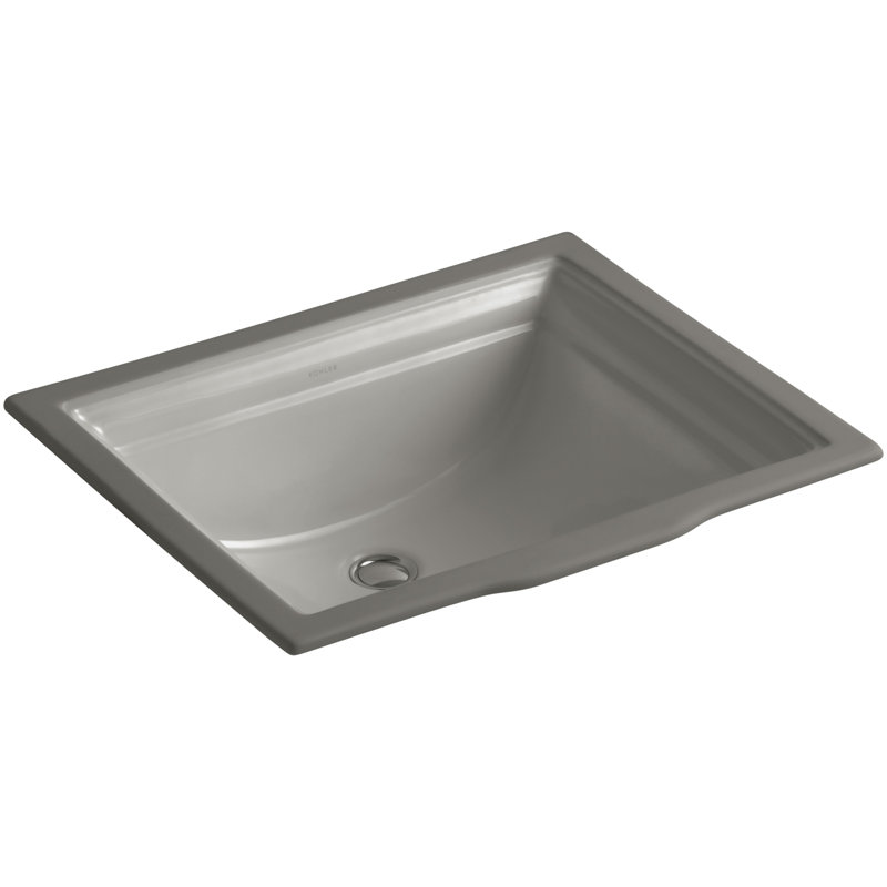 Memoirs Vitreous China Rectangular Undermount Bathroom Sink with Overflow, Cashmere