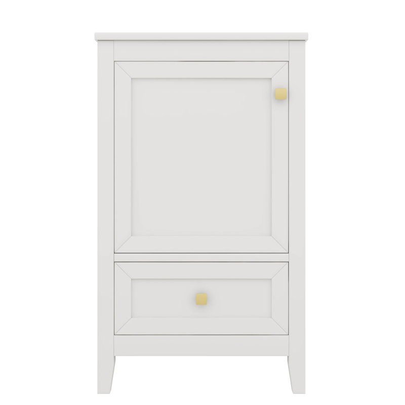 Meuble-lavabo autoportant de 20 pouces avec lavabo, armoire avec porte à fermeture douce, support de rangement et tiroir inclus