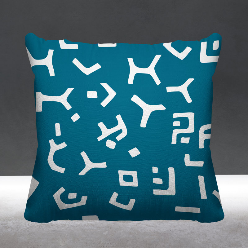 Coussin décoratif intérieur / extérieur Adanya, L 19 po x H 19 po, Turquoise