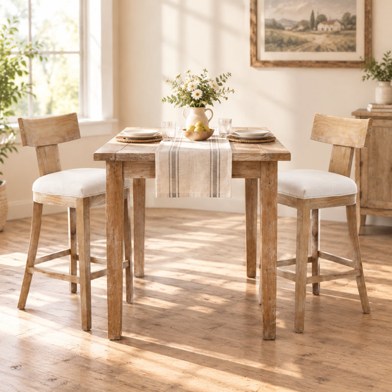 Ensemble de 2 tabourets de comptoir 26,5 po, tabourets de bar rembourrés à hauteur de comptoir avec dossier confortable, structure en bois d'hévéa massif, dossier, repose-pieds et tabourets de bar