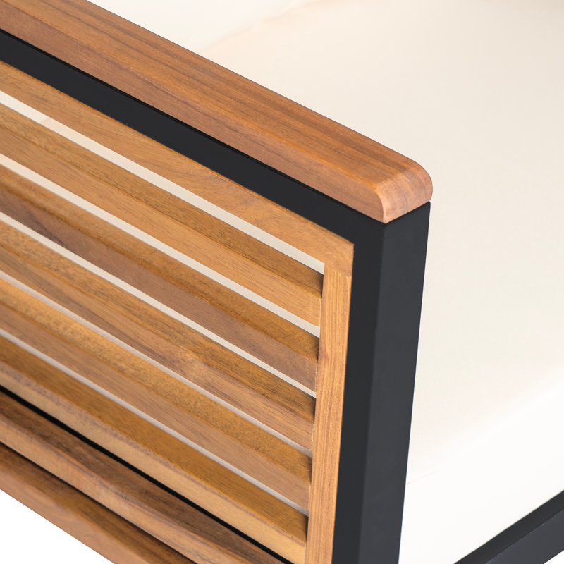 Ensemble de canapé d'extérieur en bois d'acacia et en métal 5 pièces