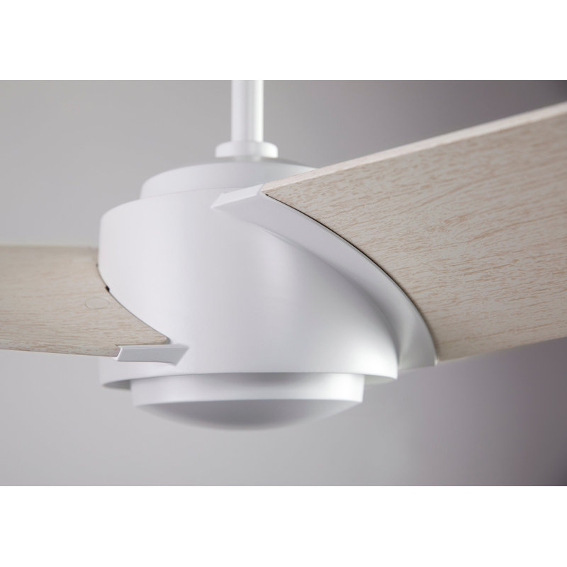 Ambit Downrod Ceiling Fan, Matte White, Handheld Remote Control, Whitewash
