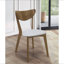 Chaise de salle à manger à dossier courbé brun clair et châtaignier (ensemble de 2)