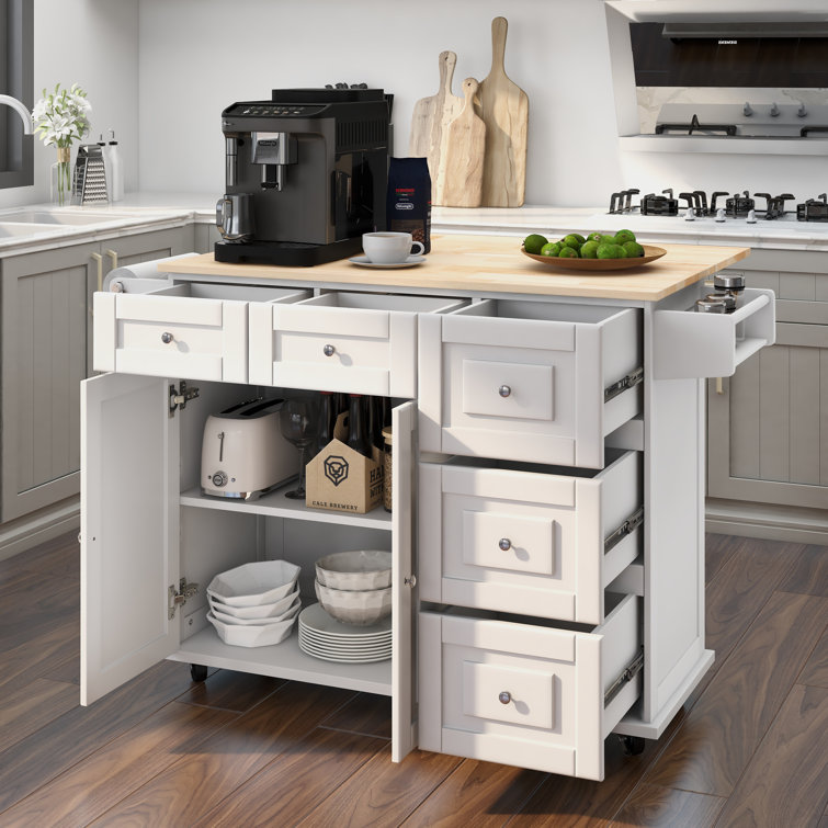 Red Barrel Studio® VicenniaKitchen Island on Wheels - Portable Kitchen Cart