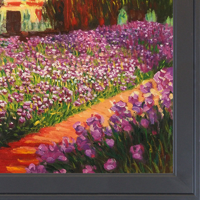 «Artist's Garden at Giverny», reproduction d'art sur toile, H 24 po x l 36 po x P 2 po, Cadre noir