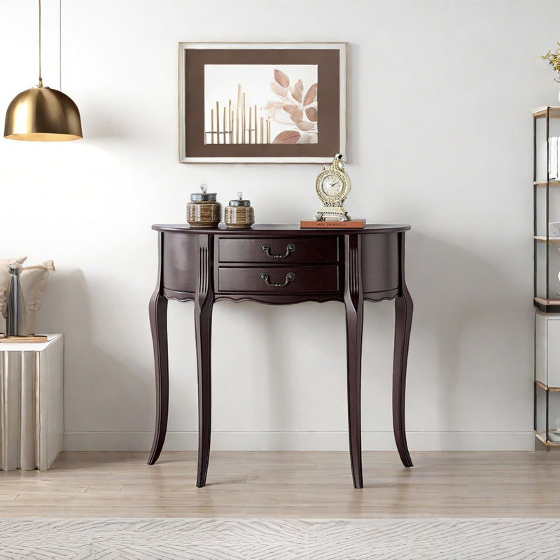 Console Minimalist, H 35,43 po x l 35,43 po x P 11,81 po, Bois brun foncé