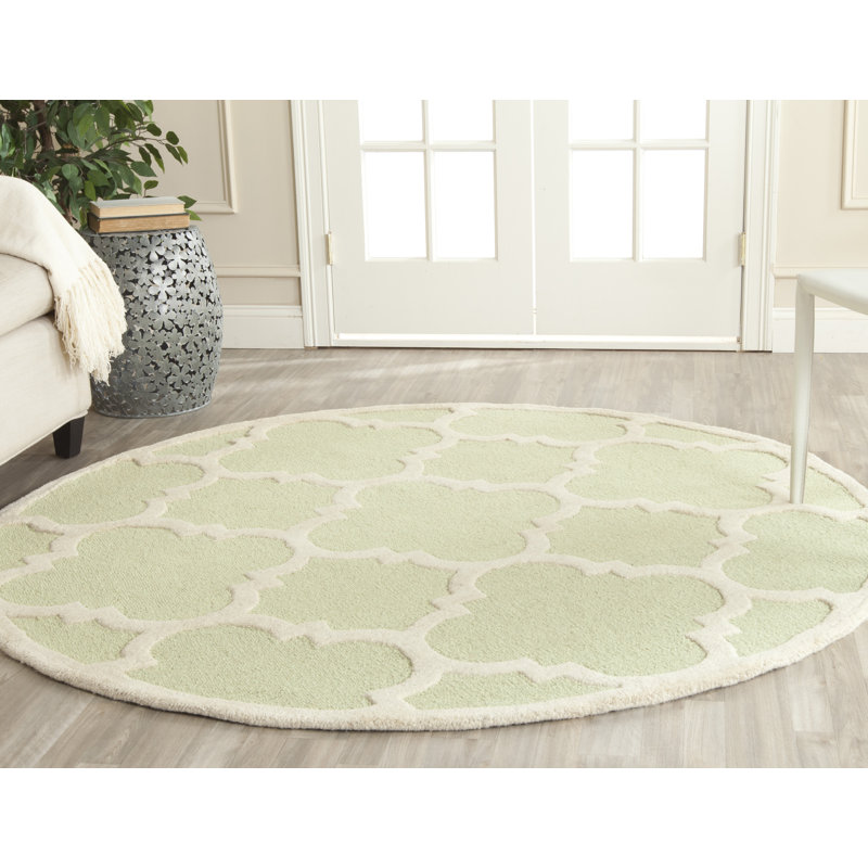 Cannen Hand Tufted Wool Geometric Rug, Round 6'