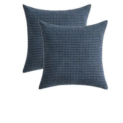 Ensemble de 2 housses de coussin en velours côtelé deux tons