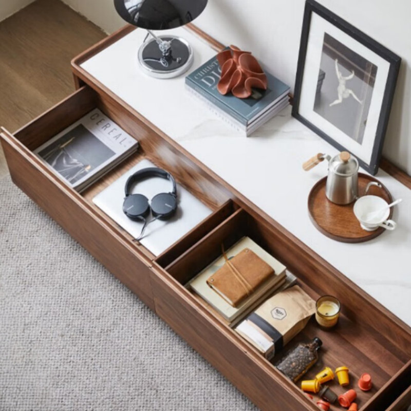 Meuble télé Creative Minimalist, H 14,96 po x L 86,61 po x l 15,75 po