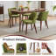 Ensemble de 6 chaises de salle à manger style Mid-Century rembourrées avec pieds en bois, chaises de cuisine avec structure en bois franc-210377386