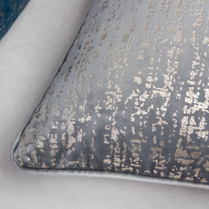  Housse de coussin carré et insert, Argent, 20 po x 20 po, Polyester