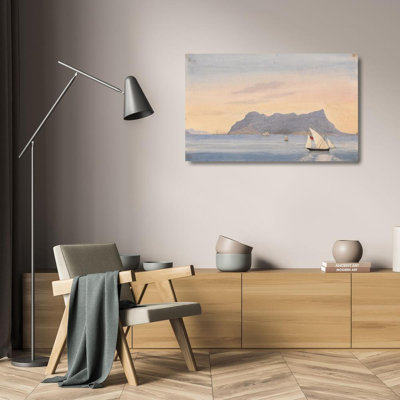 "The Rock of Gibraltar from Algeciras" by  George Lothian Hall - Gallery Wrap Canvas Wall Art