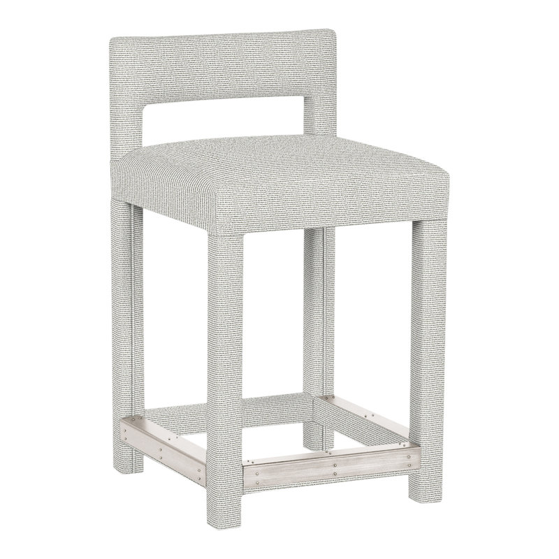 Thom Filicia 25.5'' Counter Stool, Casa Blanca, Callaloo Cotton