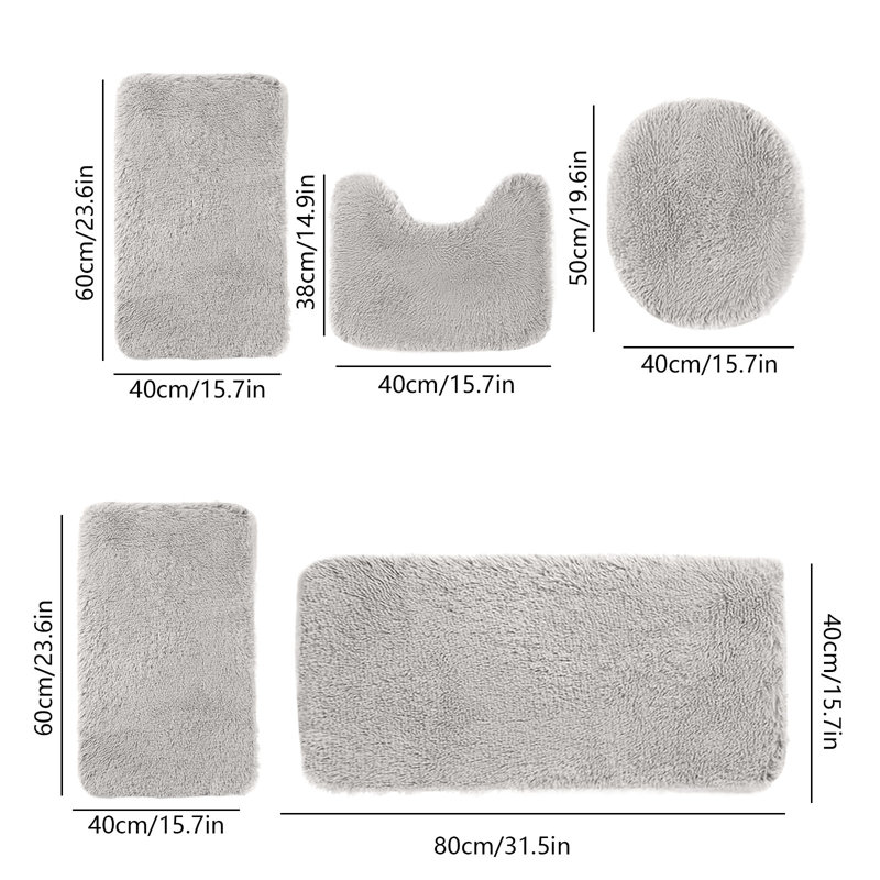 Ensemble de tapis de salle de bain 5 pièces