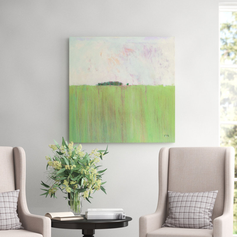 «Copse», reproduction d'art sur toile tendue, H 24 po x l 24 po x P 1 po, Papier beaux-arts encadré noir, Blanc