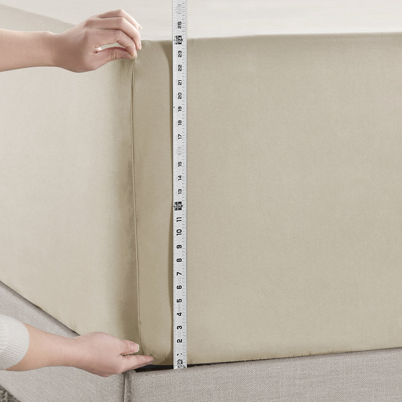 Empyrean Bedding Extra Deep Pocket Solid Fitted Sheet, Cream, Twin XL Fitted Sheet
