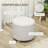 18" Round Storage Ottoman, Teddy Fleece Bedroom Stool with Removable Lid and Wood Legs, Button Tufted Footstool for Living Room, Hallway, White