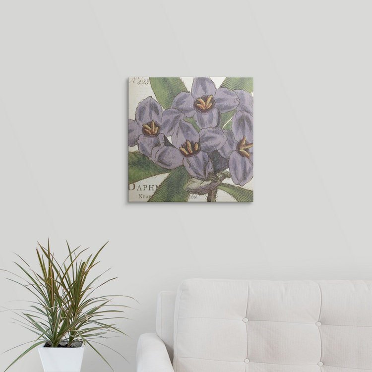 « purple floral », impression, H 35 po x l 35 po x P 1,5 po, Toile