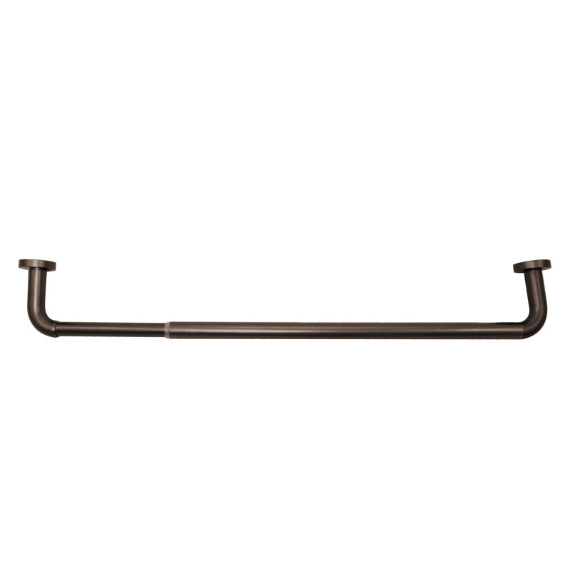 Tringle à rideaux simple réglable 0,75 "Cannava, 28" - 48", Noir