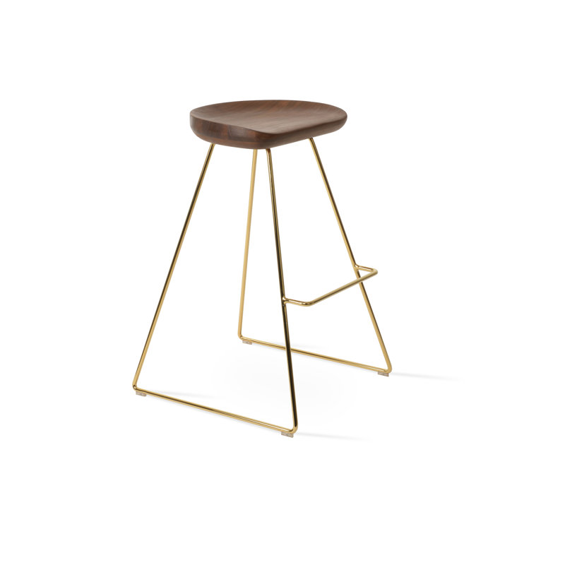 Tabouret de bar Cattelan PR, Or / noyer