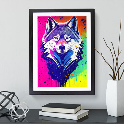 XV1022-5274X Wolf Paint Drips No.5 Abstract - Single Picture Frame Print