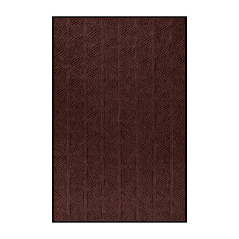 Tapis noir en treillis lavable à la machine, Rectangulaire 3 pi x 5 pi