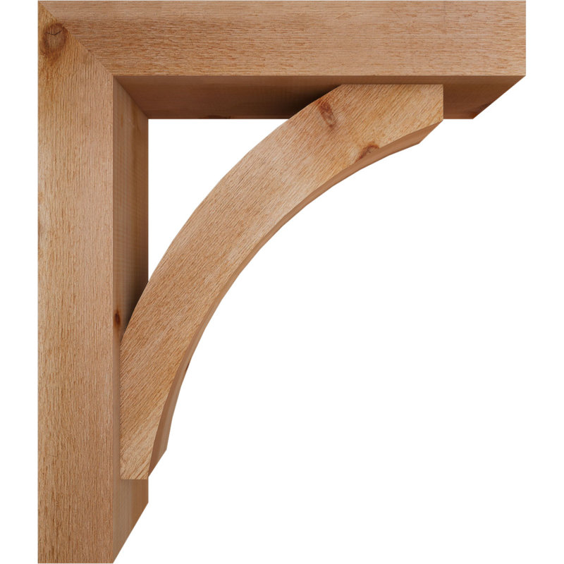 Thorton Block Bracket with Offset Brace, 30 x 26, 6"W Western Red Cedar (Rough Sawn)