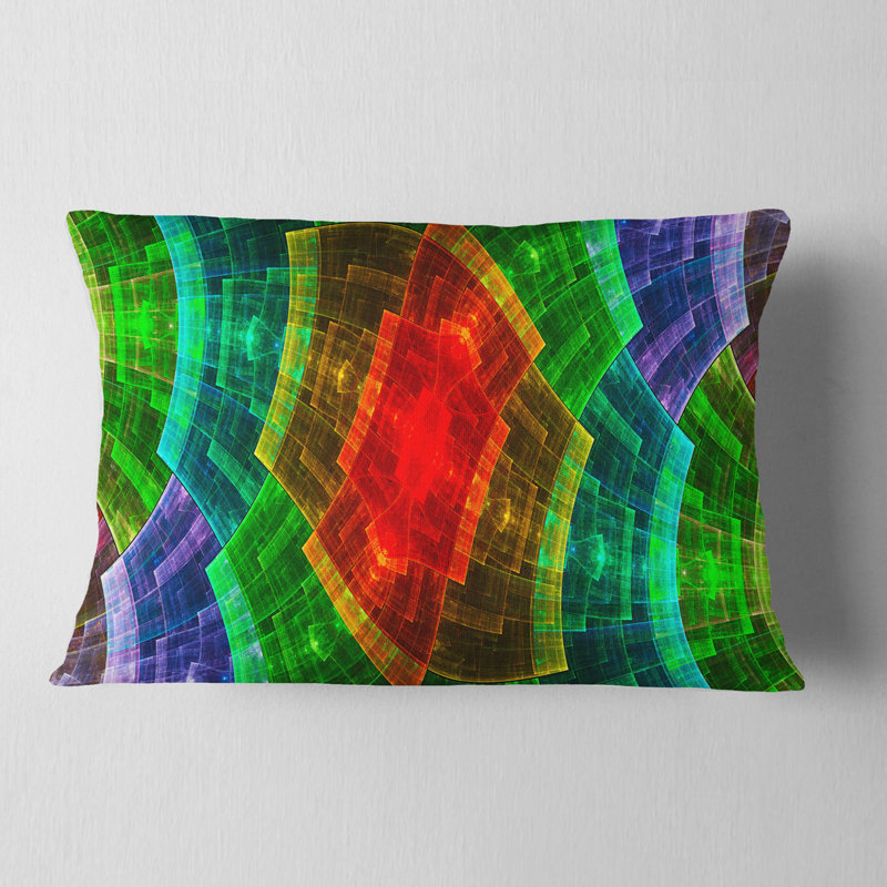 Coussin lombaire , Vert, rouge et mauve