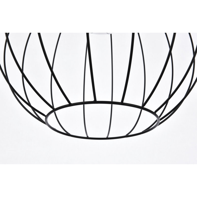 Luminaire suspendu en forme de globe à 1 lumière Quasia, Noir