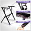 Ensemble de support et de banc de piano pliable avec support pour piano liquide de 54 à 88 touches pour pianos électriques, tabouret et support pour piano