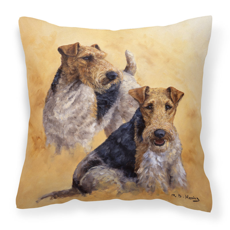  Coussin décoratif Fox Terriers par Michael Herring, 18 po x 18 po