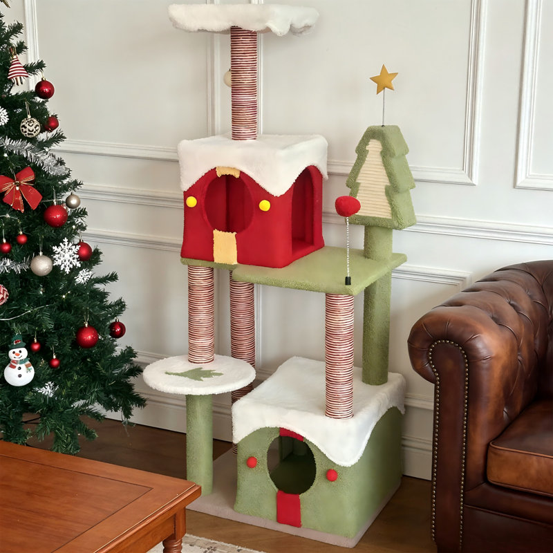 Multi-Level Christmas Cat Tree & Condo