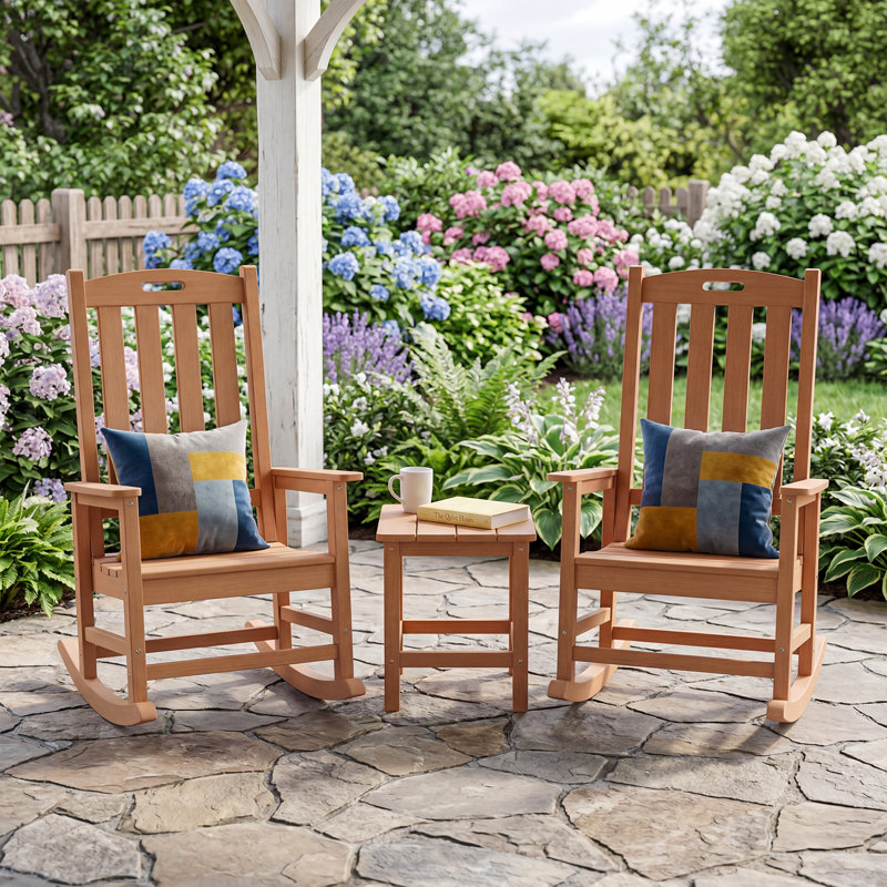 Ensemble de 2 chaises berçantes surdimensionnées pour l'extérieur, Teck, Set of 2