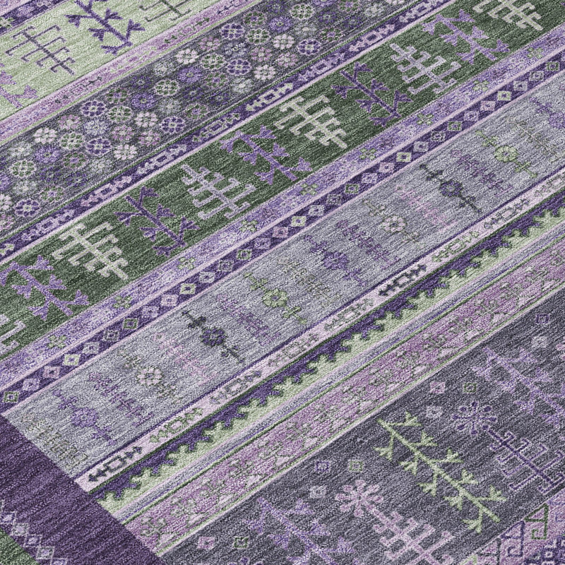 Machine Washable Indoor/Outdoor Meredith ACN2160 Striped Rug, Rectangle 9' x 12'