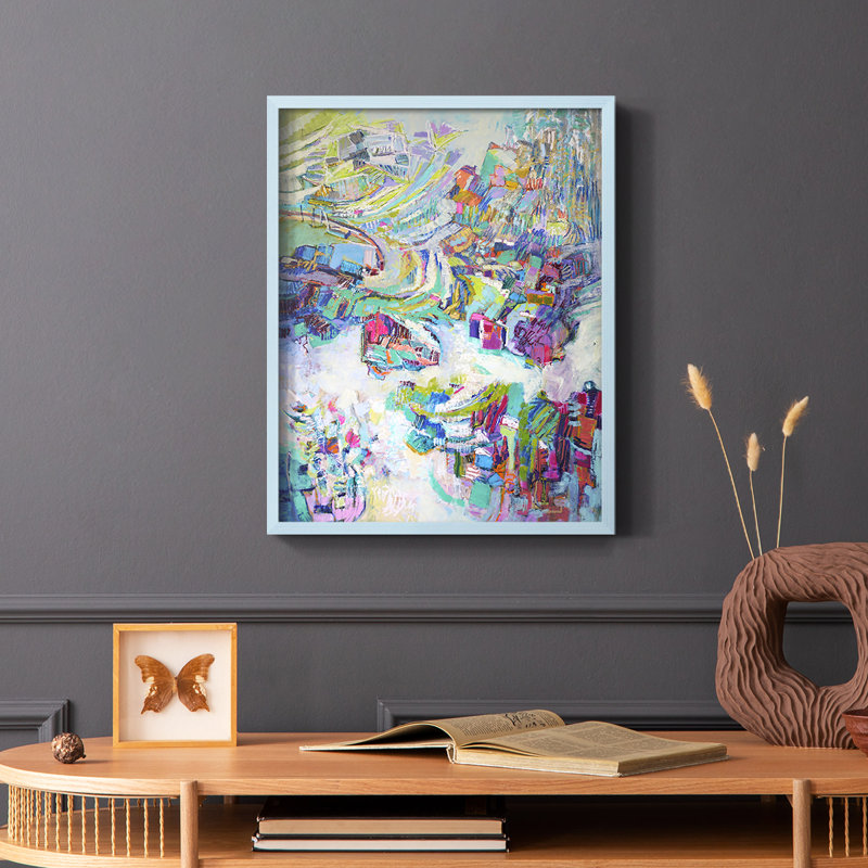 «Gathering up the Goddess II», reproduction encadrée - bois massif, H 10 po x l 8 po, Bleu