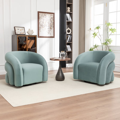 Coyle Upholstered Swivel Barrel Chair